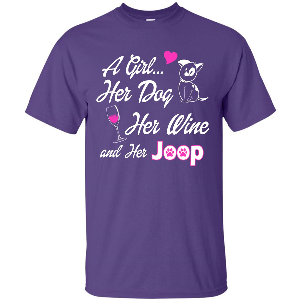 Dog T-shirt A Girl Her Dog Her Wine And Her Joop T-shirt Purple