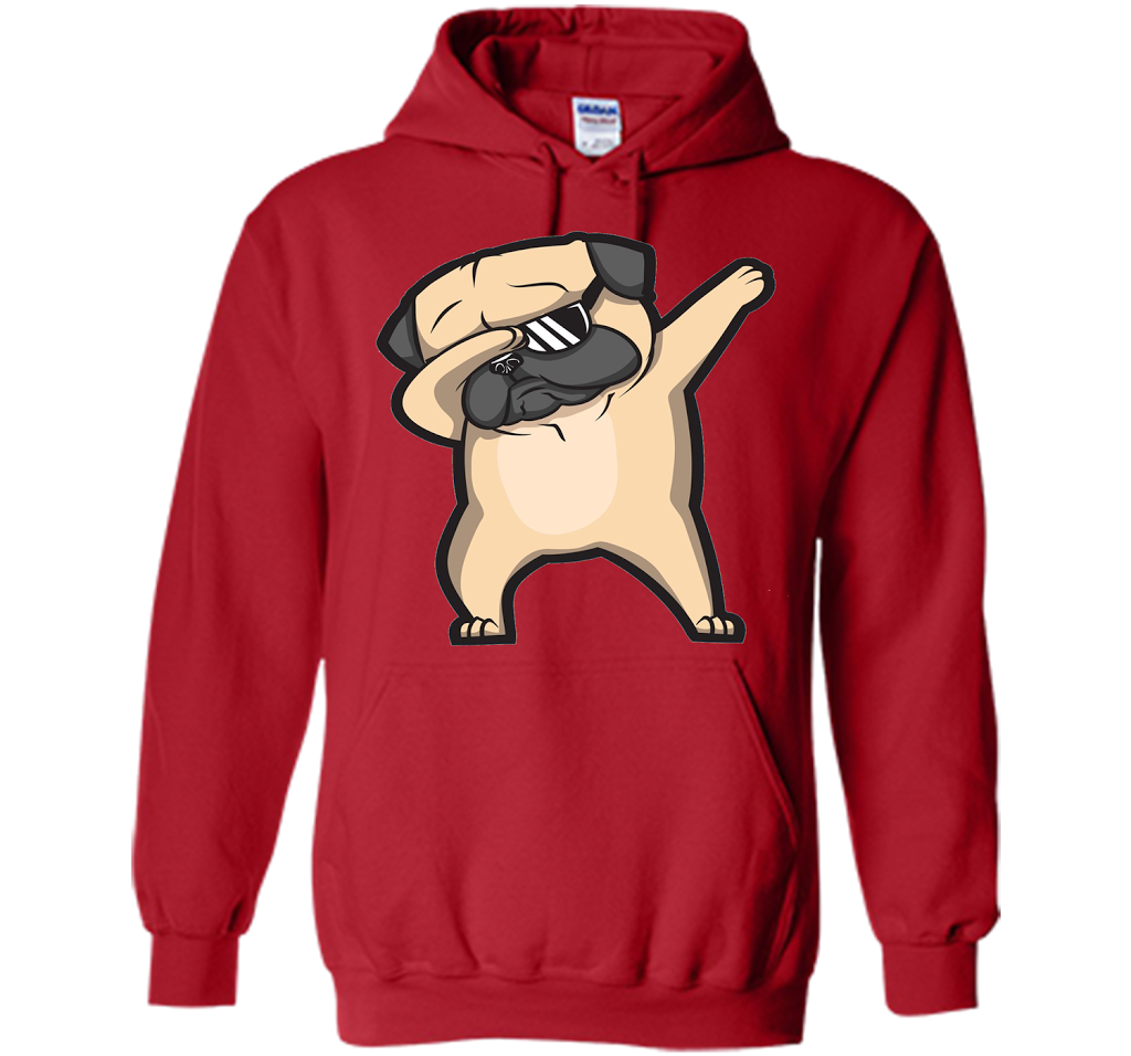 Dabbing Pug Shirt - Cute Funny Dog Dab T-Shirt t-shirt Red