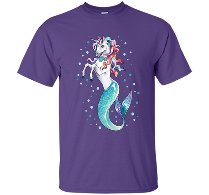 Unicorn Mermaid Mermicorn Cute T-shirt For Kids Purple
