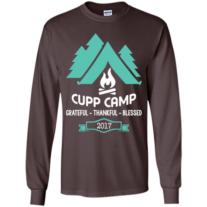 Camping T-shirt Cupp Camp Grateful - Thankful - Blessed 2017 Dark Chocolate