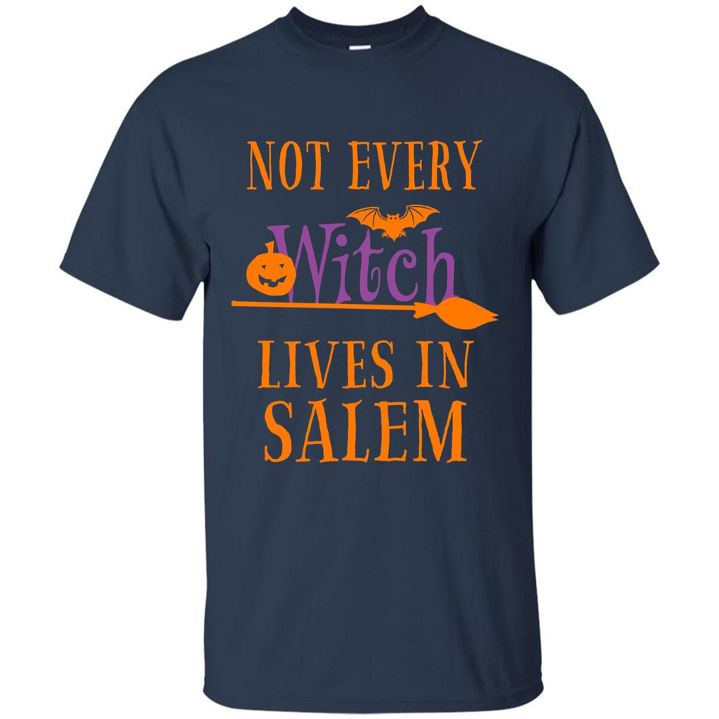 Halloween T-shirt Not Every Witch Lives In Salem T-Shirt Navy