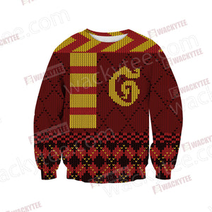 Harry Potter - Gryffindor House Xmas Style Unisex 3D Sweater