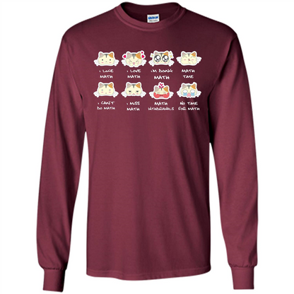 I Love Math T-shirt Cat Emotion Maroon