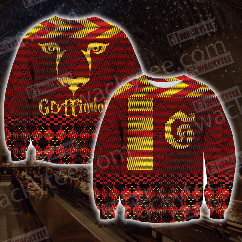 Harry Potter - Gryffindor House Xmas Style Unisex 3D Sweater