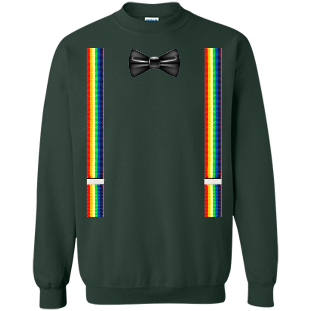 Suspenders And Bowtie Clown Costume T-shirt Forest Green