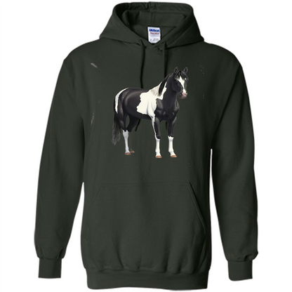 Beautiful Black Horse T-shirt Forest Green
