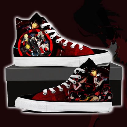 Persona 5 High Top Canvas Shoes White