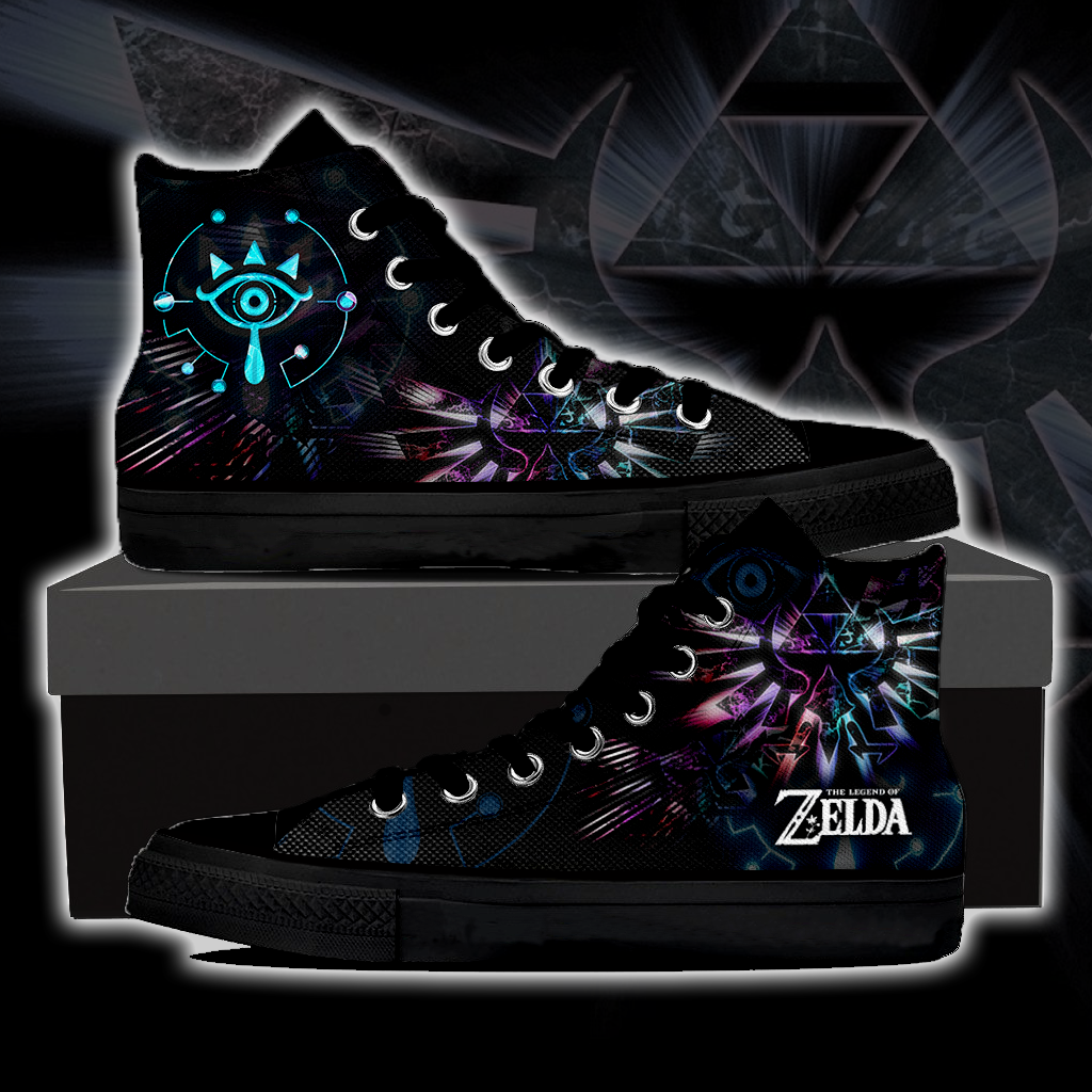 The Legend of Zelda - Breath of the Wild High Top Canvas Shoes Black