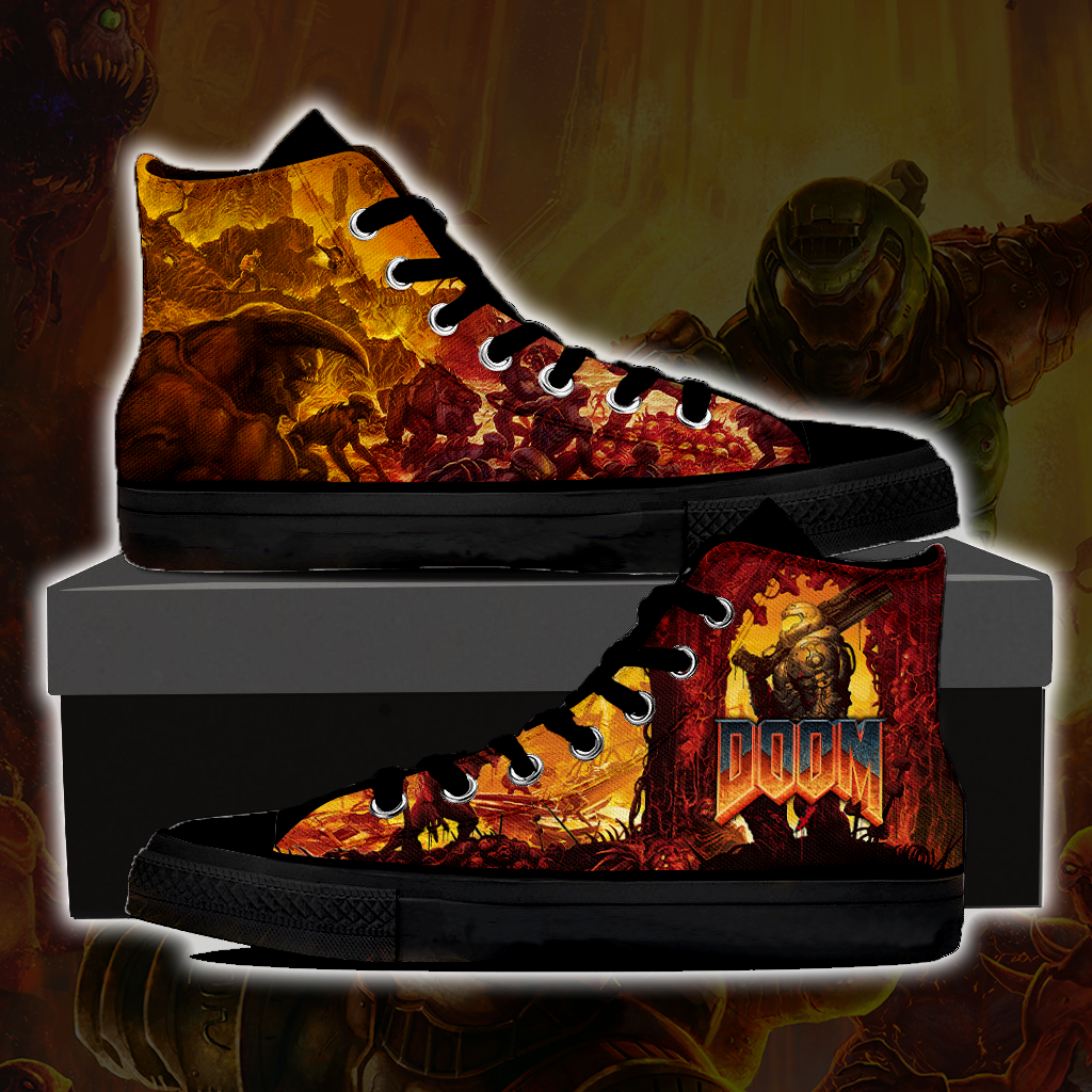 Doom High Top Canvas Shoes Black