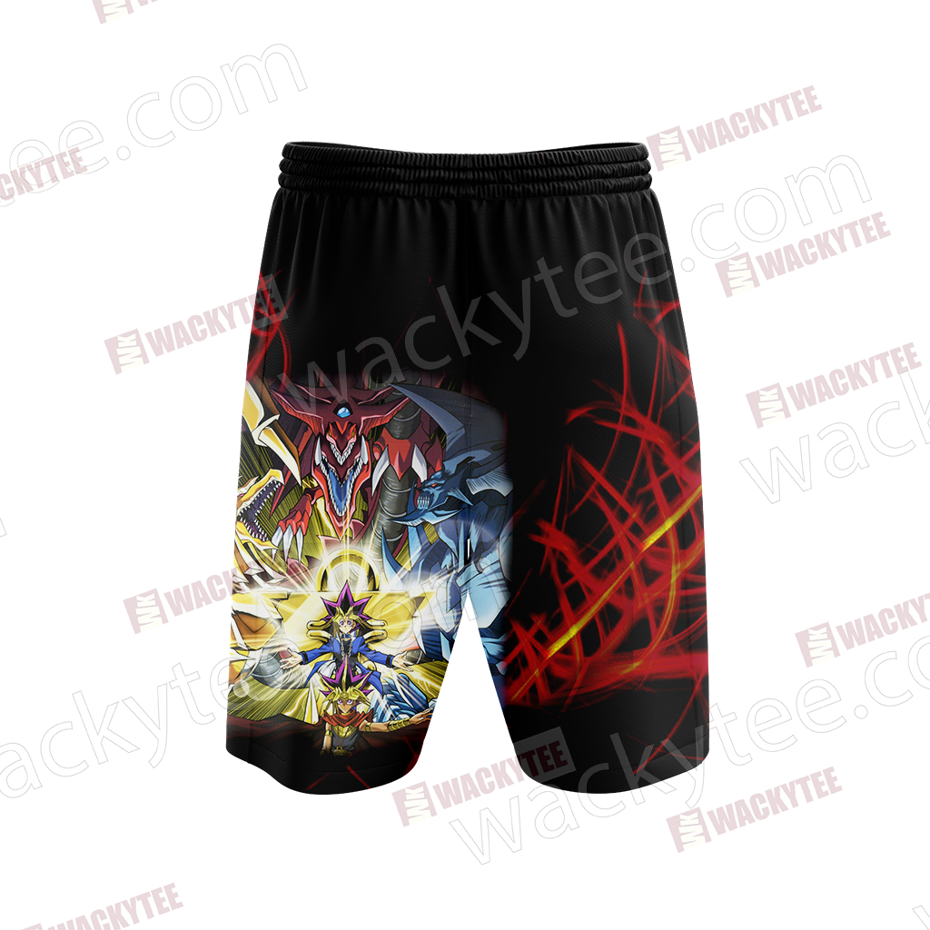 Yu Gi Oh! Yami Yugi And Egyptian God Cards 3D Beach Shorts