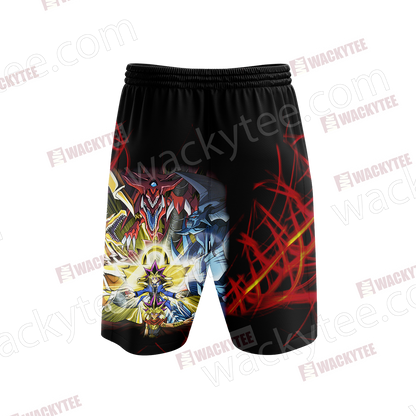 Yu Gi Oh! Yami Yugi And Egyptian God Cards 3D Beach Shorts