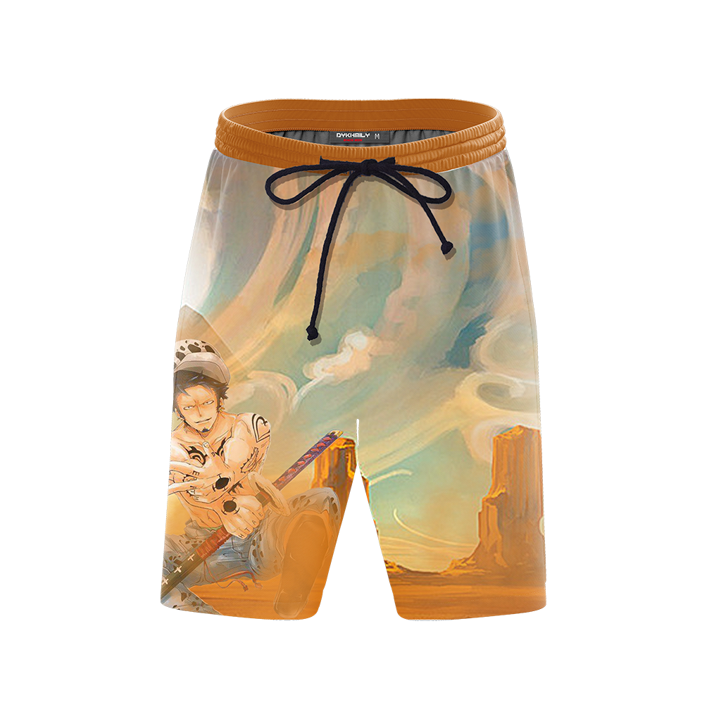 One Piece Trafalgar D. Water Law 3D Beach Shorts