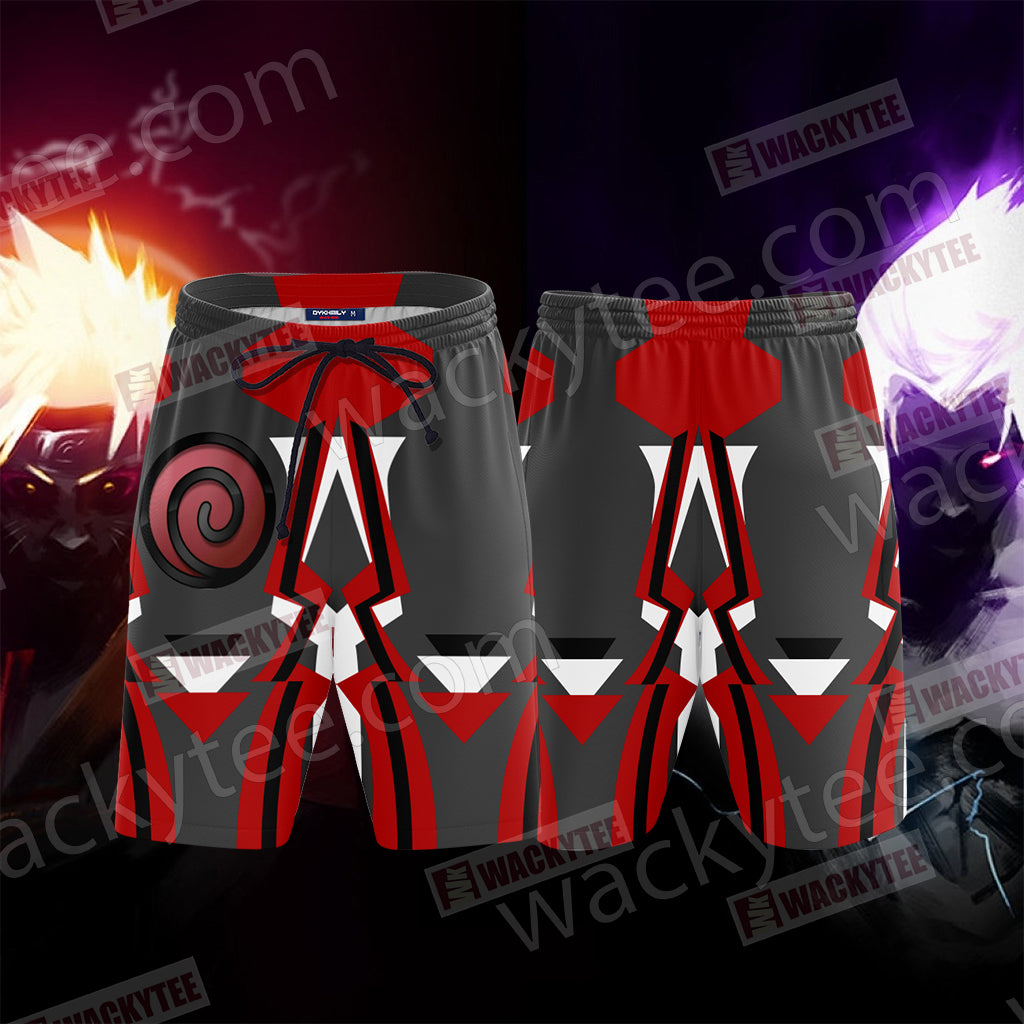 Naruto Symbol New Look Unisex 3D Beach Shorts