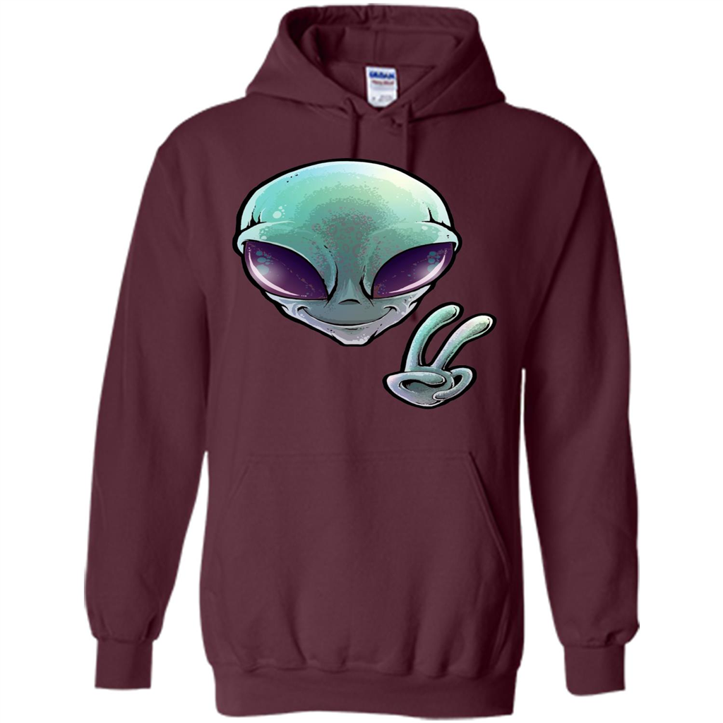 Peace Alien T-shirt Maroon