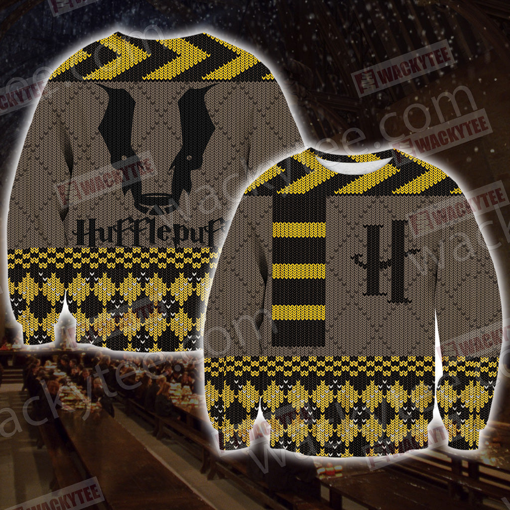 Harry Potter - Hufflepuff House Xmas Style Unisex 3D Sweater
