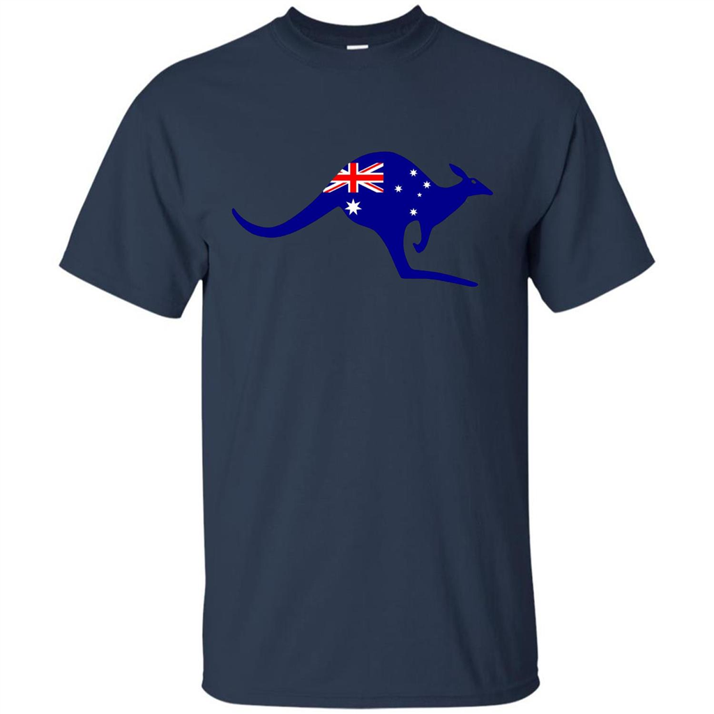 Australian Flag Kangaroo T-shirt Australia Vacation T-shirt Navy