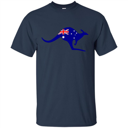 Australian Flag Kangaroo T-shirt Australia Vacation T-shirt Navy