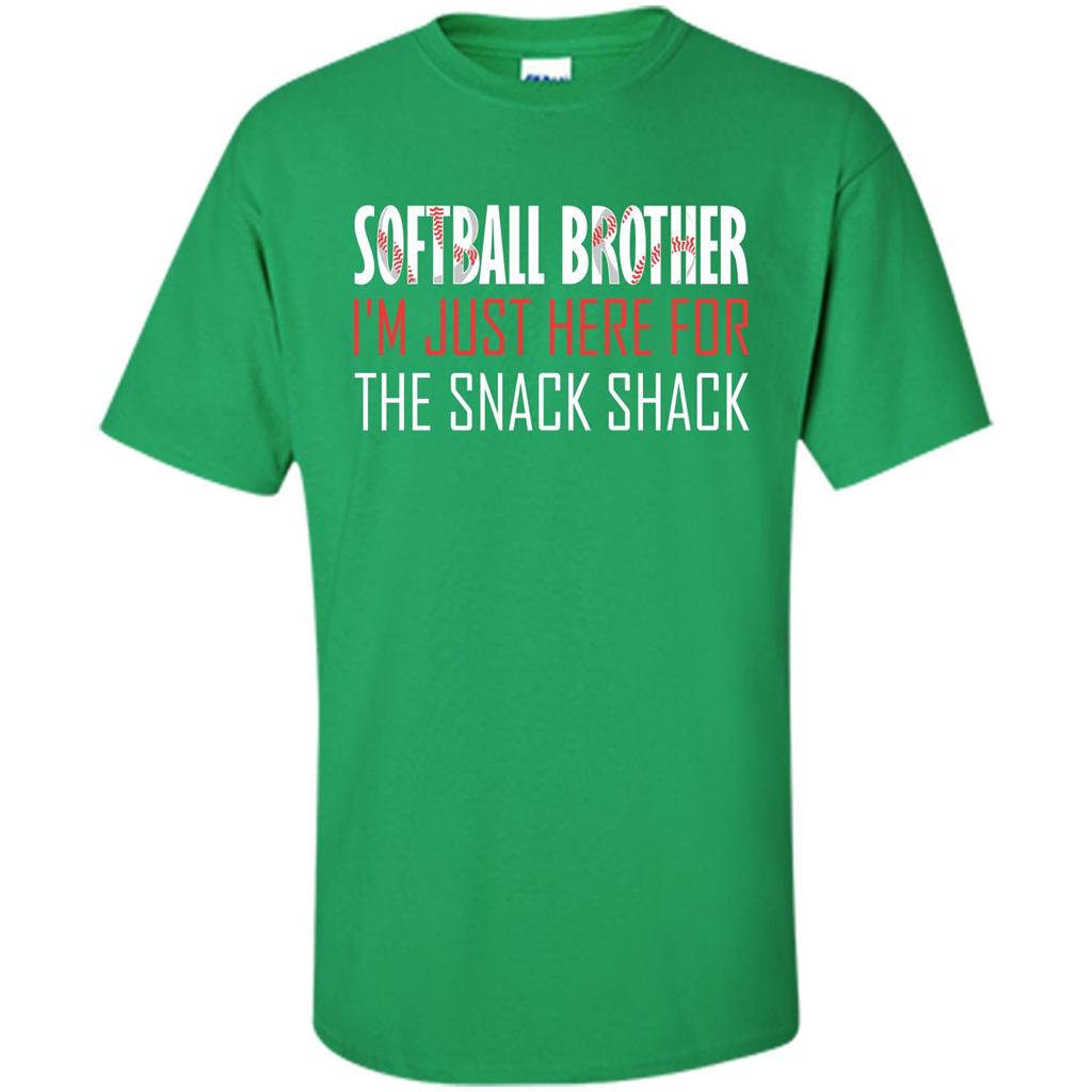 Softball Brother T-shirt I'm Just Here For The Snack Shack Irish Green