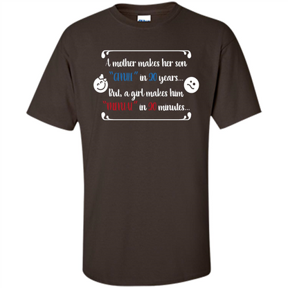 Funny T-shirt A Girl Makes Him Mental In 20 Minuutes Dark Chocolate