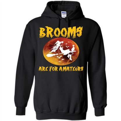 Halloween T-shirt Brooms Are For Amateurs T-shirt Black