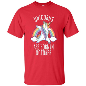 October Birthday T-shirt Unicorns Are Born In October Dabbing