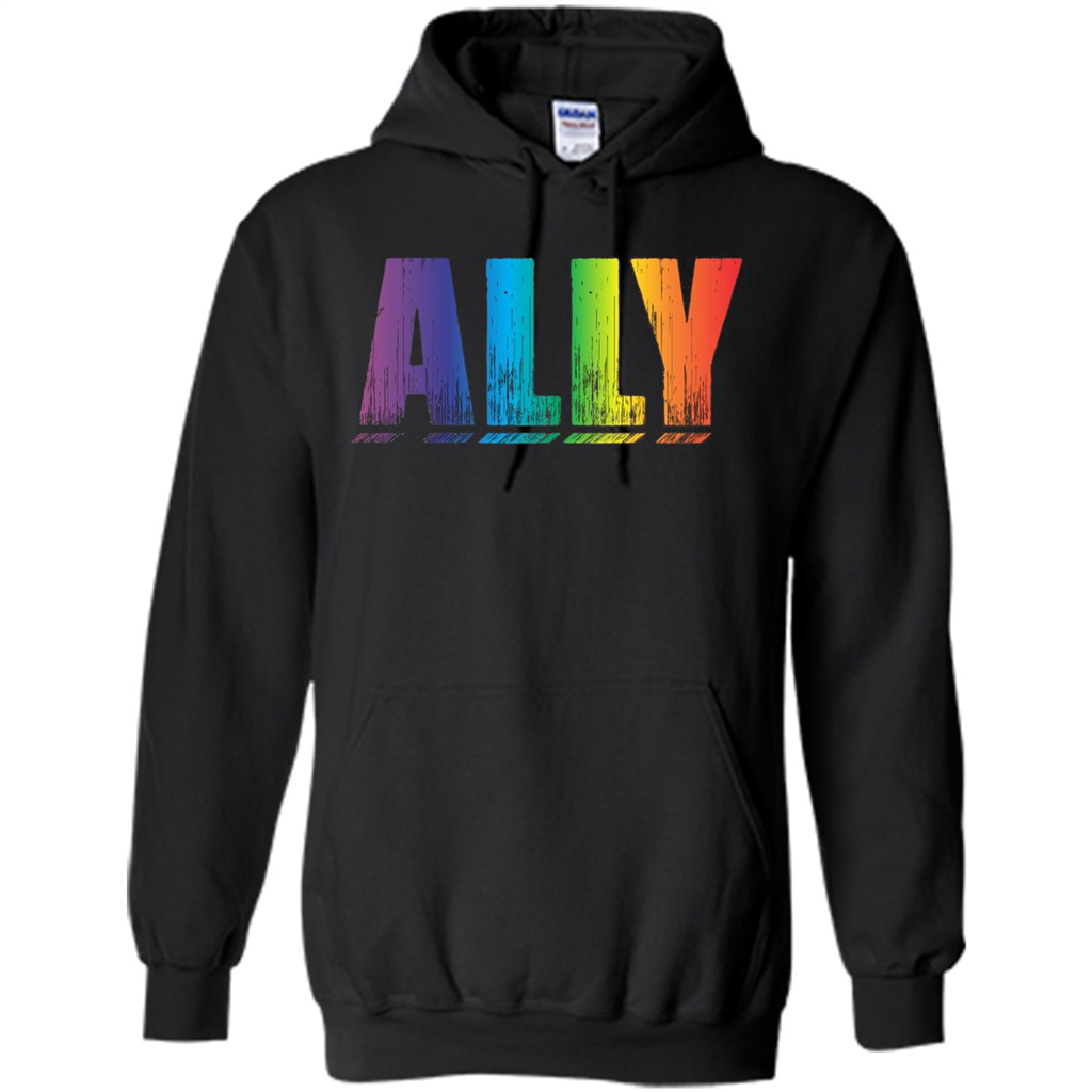 LGBTQ T-shirt Proud LGBT Ally Rainbow Gay Pride Support Black