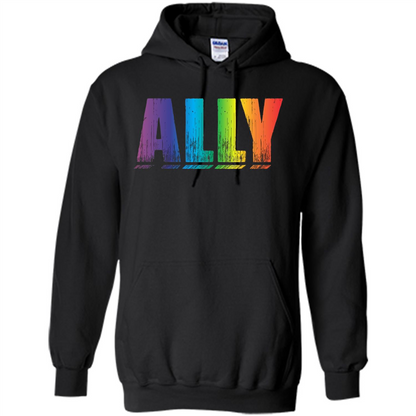 LGBTQ T-shirt Proud LGBT Ally Rainbow Gay Pride Support Black