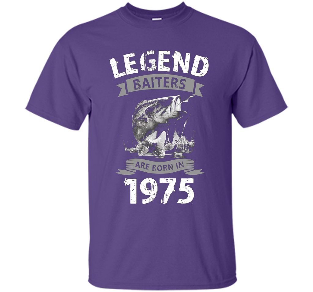 Mens 42nd Years Old 1975 Birthday Gift Idea Tshirt for Fishing shirt Purple