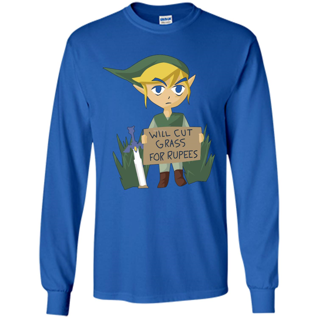 Video Games T-shirt Will Cut Grass For Rupees T-shirt Royal