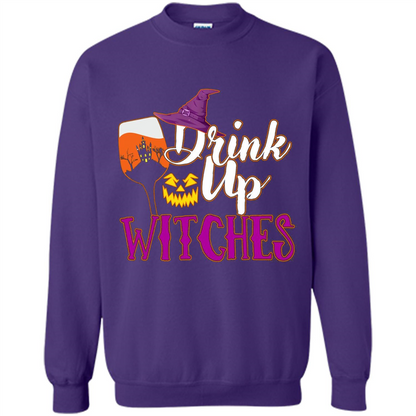 Drink Up Witches T Shirt Funny Halloween Costume Purple