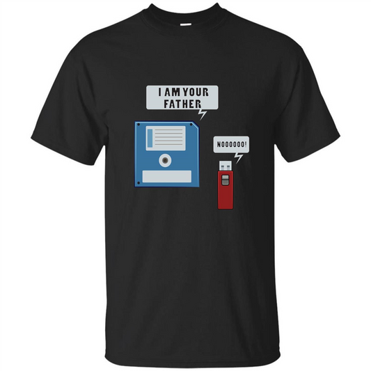 USB Floppy Disk Funny Computer Nerd T-shirt Black
