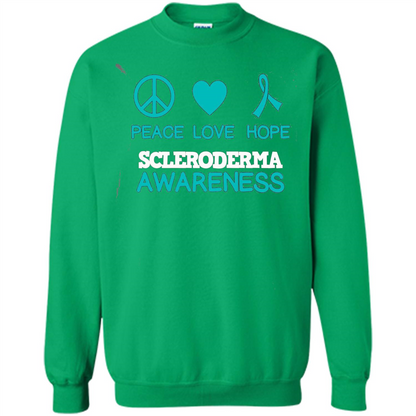 Scleroderma Awareness Ribbon Support T-shirt Peace Love Hope T-shirt Irish Green