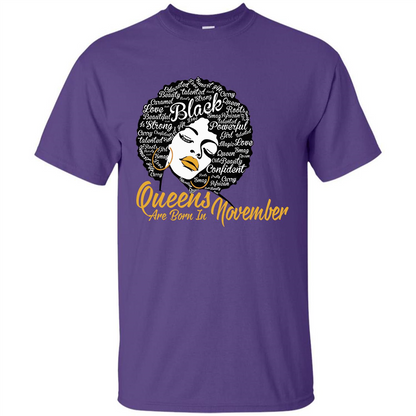 Queen Are Born In November T-shirt Purple
