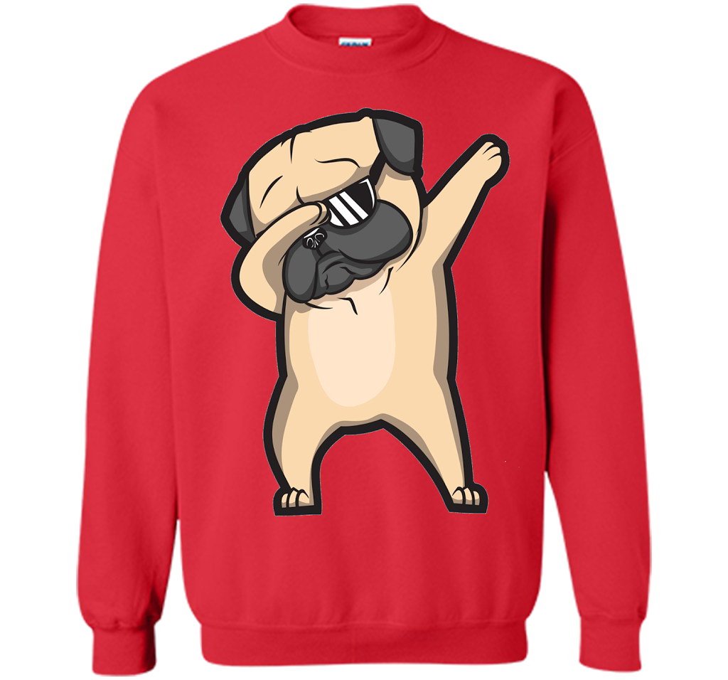 Dabbing Pug Shirt - Cute Funny Dog Dab T-Shirt t-shirt Red