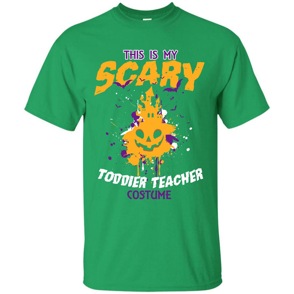 Halloween T-shirt This Is My Scary Toddier Teacher Costume T-shirt Irish Green