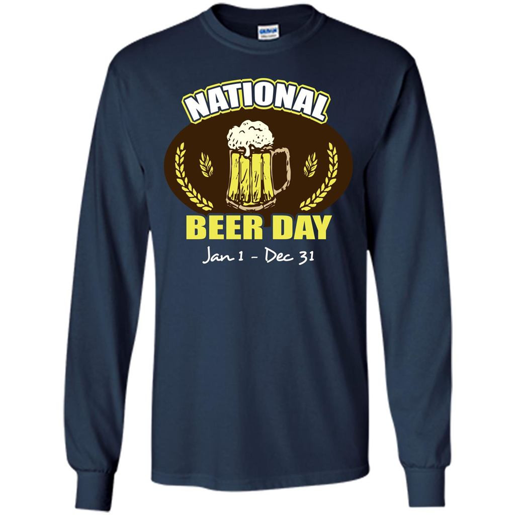 Beer T-shirt National Beer Day Jan1-Dec 31 Navy