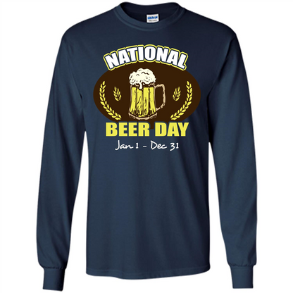 Beer T-shirt National Beer Day Jan1-Dec 31 Navy