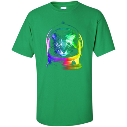 Astronaut Cat T-shirt Irish Green