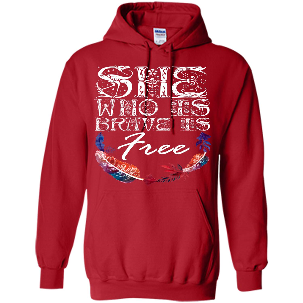 She Is Brave Is Free T-shirt Red