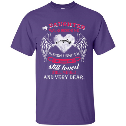 Parent T-shirt My Daughter Walks Beside Me Everyday Unseen T-shirt Purple