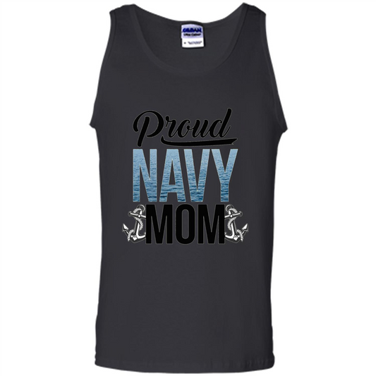 Military. Proud Navy Mom T-shirt Black