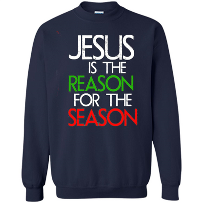 Jesus Is The Reason For The Season Christmas Christian T-Shirt Navy