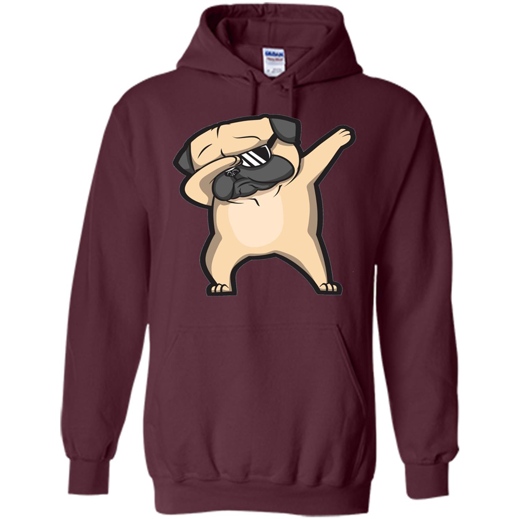Dabbing Pug Shirt - Cute Funny Dog Dab T-shirt Maroon