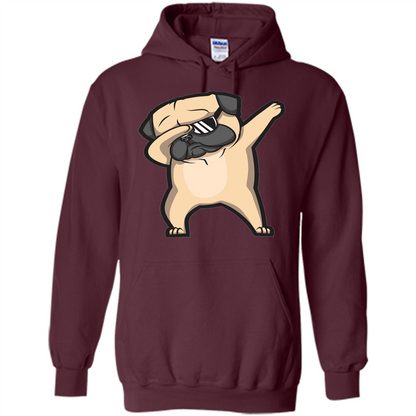 Dabbing Pug Shirt - Cute Funny Dog Dab T-shirt Maroon
