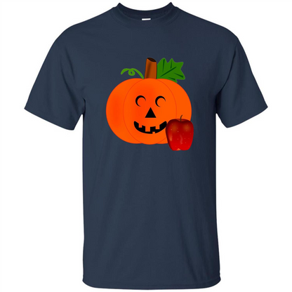 Cute Teacher Pumpkin Apple Halloween Costume T-shirt Navy