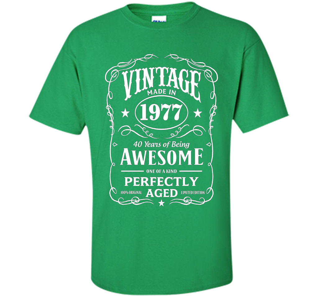 Vintage Made In 1977 Birthday Gift T-Shirt shirt Irish Green