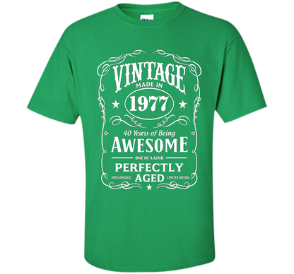 Vintage Made In 1977 Birthday Gift T-Shirt shirt Irish Green