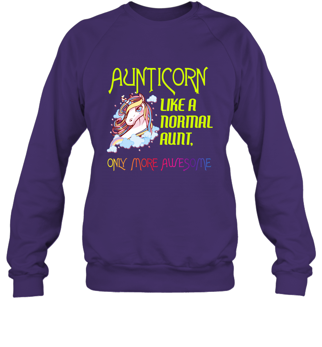 Aunticorn Like A Normal Aunt Only More Awesome Shirt Sweatshirt Sweatshirt Purple