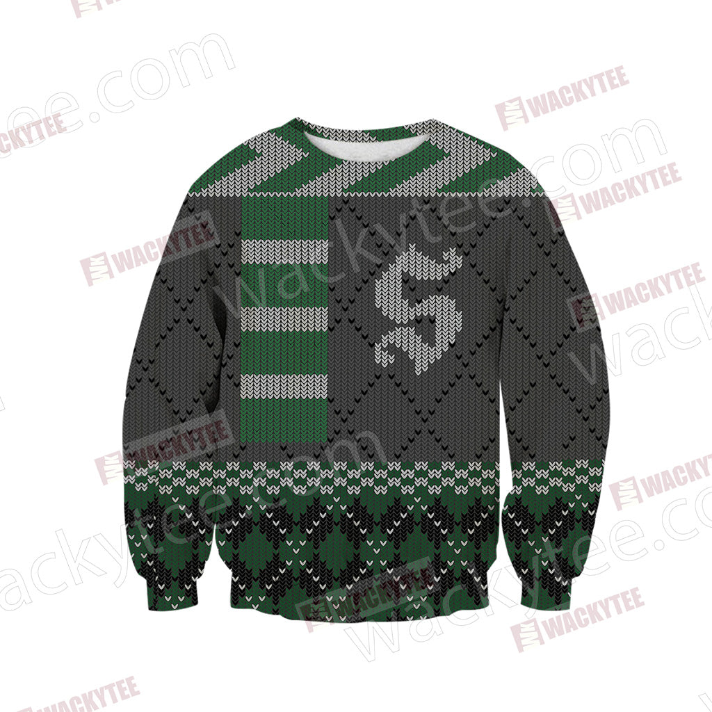 Harry Potter - Slytherin House Xmas Style Unisex 3D Sweater