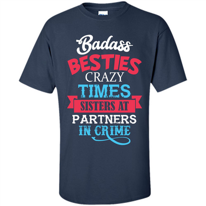 Family T-shirt Sisters Partners In Crime T-shirt Navy